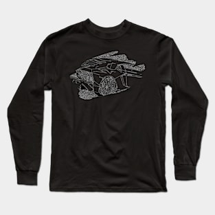 Aventador SV Art Splash Print Wireframe Long Sleeve T-Shirt